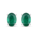 1.44 Carat Genuine Zambian Emerald 14K White Gold Earrings-1
