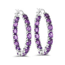 4.80 Carat Genuine Amethyst .925 Sterling Silver Earrings-5