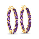 4.80 Carat Genuine Amethyst .925 Sterling Silver Earrings-5