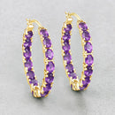 4.80 Carat Genuine Amethyst .925 Sterling Silver Earrings-6