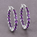4.80 Carat Genuine Amethyst .925 Sterling Silver Earrings-8