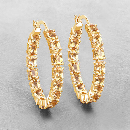 4.80 Carat Genuine Citrine .925 Sterling Silver Earrings