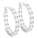 2.05 Carat Genuine Created Opal .925 Sterling Silver Earrings-4