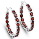 6.00 Carat Genuine Garnet .925 Sterling Silver Earrings-5