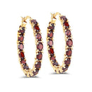 6.00 Carat Genuine Garnet .925 Sterling Silver Earrings-5