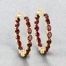 6.00 Carat Genuine Garnet .925 Sterling Silver Earrings-6