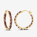 6.00 Carat Genuine Garnet .925 Sterling Silver Earrings-9