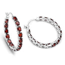 6.00 Carat Genuine Garnet .925 Sterling Silver Earrings-6