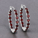 6.00 Carat Genuine Garnet .925 Sterling Silver Earrings-8