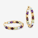 5.44 Carat Genuine Multi Stones .925 Sterling Silver Earrings-9