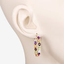 5.44 Carat Genuine Multi Stones .925 Sterling Silver Earrings-10