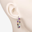 5.44 Carat Genuine Multi Stones .925 Sterling Silver Earrings-7