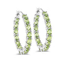 5.10 Carat Genuine Peridot .925 Sterling Silver Earrings-5