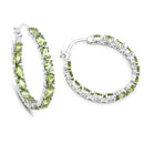 5.10 Carat Genuine Peridot .925 Sterling Silver Earrings-6
