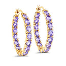 5.10 Carat Genuine Tanzanite .925 Sterling Silver Earrings-5
