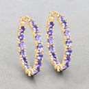 5.10 Carat Genuine Tanzanite .925 Sterling Silver Earrings-6