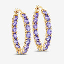 5.10 Carat Genuine Tanzanite .925 Sterling Silver Earrings-9