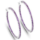 3.00 Carat Genuine Amethyst .925 Sterling Silver Earrings-4