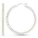 3.50 Carat Genuine Peridot .925 Sterling Silver Earrings-5