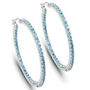 3.60 Carat Genuine Swiss Blue Topaz .925 Sterling Silver Earrings-5
