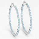 3.60 Carat Genuine Swiss Blue Topaz .925 Sterling Silver Earrings-6