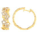 14K Yellow Gold 3/4 Cttw Diamond Honeycomb Hoop Earrings (G-H Color, SI1-SI2 Clarity) - 24MM-2