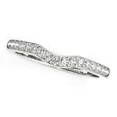 14k White Gold Curved Style Wedding Ring (1/4 cttw)-1