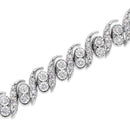 .925 Sterling Silver 2.0 Cttw Round-Cut Diamond "S" Link Bracelet (I-J Color, I3 Clarity) - 7.25"-4