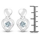 1.90 Carat Genuine Blue Topaz .925 Sterling Silver Earrings-4