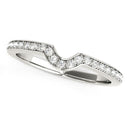 14k White Gold Modern Curved Prong Set Diamond Wedding Band (1/8 cttw)-1