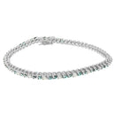 14K White Gold 4 5/8 Cttw Alternating White and Blue Diamond Martini Set Tennis Bracelet (H-I Color, I1-I2 Clarity) - 7" Inches-1