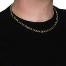 10K Yellow Gold Solid Figaro Chain (5.30 mm)-2