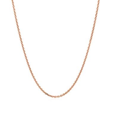 14k Rose Gold Diamond Cut Cable Link Chain 1.3mm - 0