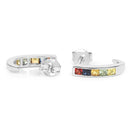 1.52 Carat Genuine Multi Sapphire .925 Sterling Silver Earrings-4