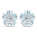 18K White Gold Plated 10.48 Carat Genuine Blue Topaz and White Topaz .925 Sterling Silver Earrings-2