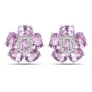 18K White Gold Plated 7.74 Carat Genuine Pink Amethyst and White Topaz .925 Sterling Silver Earrings-2