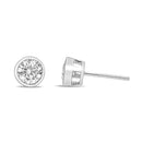 14K White Gold 1.0 Cttw Lab Grown Diamond Screw-Back Classic Bezel Solitaire Stud Earrings (G-H Color, VS2-SI1 Clarity)-5