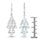 3.96 Carat Genuine Aquamarine .925 Sterling Silver Earrings-6