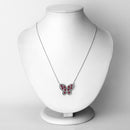 2.36 Carat Genuine Ruby and White Zircon .925 Sterling Silver Necklace-2