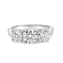 14K White Gold 2.00 Cttw Lab Grown Diamond 3 Stone Ring Band (F-G Color, VS1-VS2 Clarity) - Ring Size 7-1