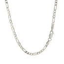3.0mm 14k White Gold Solid Figaro Chain-3