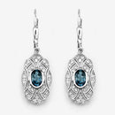 1.32 Carat Genuine London Blue Topaz and White Topaz .925 Sterling Silver Earrings-9
