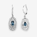 1.32 Carat Genuine London Blue Topaz and White Topaz .925 Sterling Silver Earrings-11