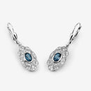 1.32 Carat Genuine London Blue Topaz and White Topaz .925 Sterling Silver Earrings-12