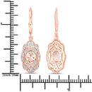 1.04 Carat Genuine Morganite and White Topaz .925 Sterling Silver Earrings-7