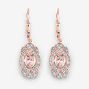 1.04 Carat Genuine Morganite and White Topaz .925 Sterling Silver Earrings-8