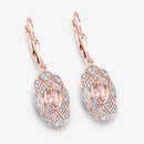 1.04 Carat Genuine Morganite and White Topaz .925 Sterling Silver Earrings-9