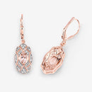 1.04 Carat Genuine Morganite and White Topaz .925 Sterling Silver Earrings-10