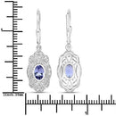 1.12 Carat Genuine Tanzanite and White Topaz .925 Sterling Silver Earrings-7