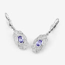 1.12 Carat Genuine Tanzanite and White Topaz .925 Sterling Silver Earrings-11